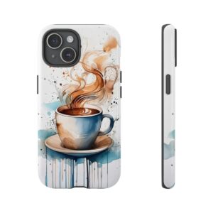 Watercolor Coffee Cup Phone Case for Caffeine Lovers - Barista Gift, Aesthetic Phone Case, Unique Coffee Art Design