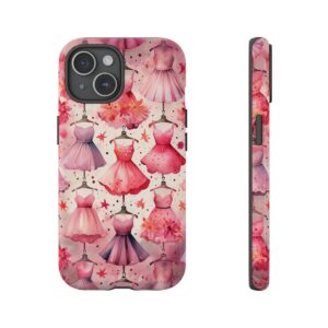 Whimsical Pink Dress Phone Case for iPhone, Samsung Galaxy & Google Pixel - Fashionista Watercolor Phone Case